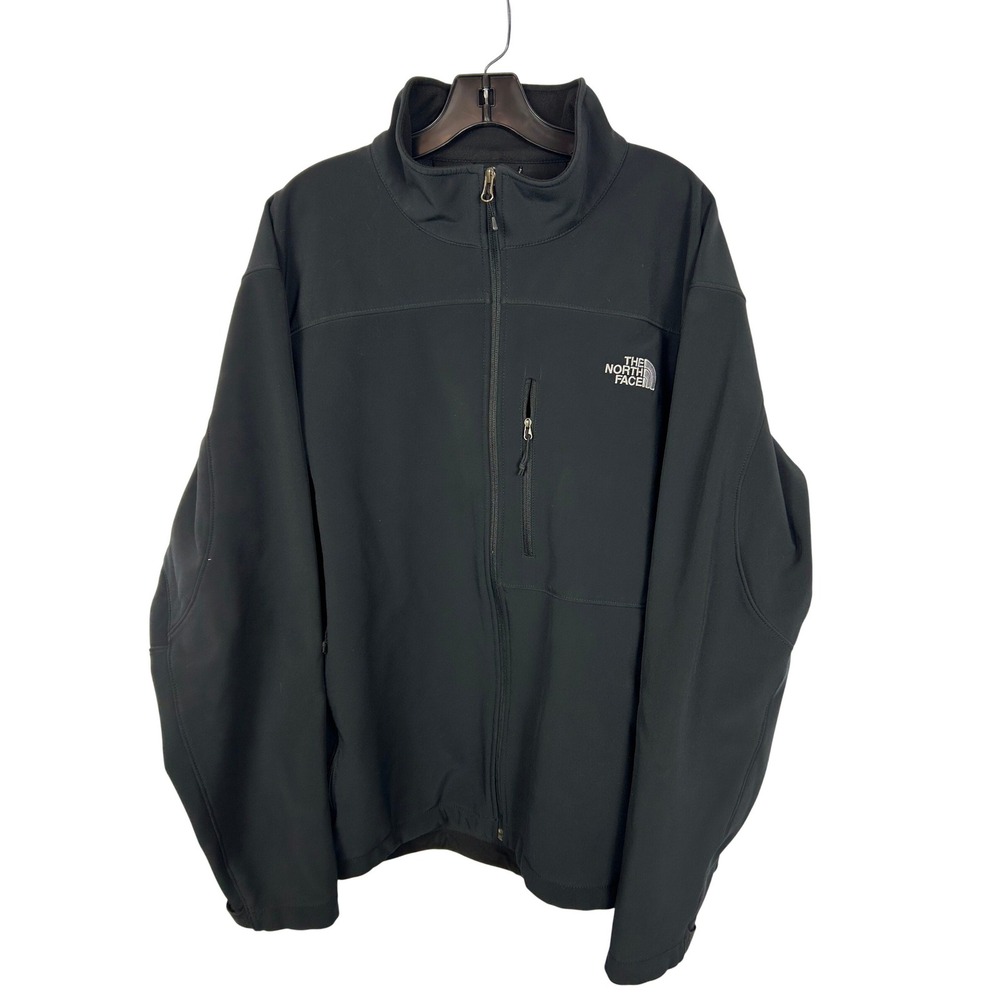 The North Face Apex Bionic Softshell Jacket Black Full Zip Mock Neck Mens XXL